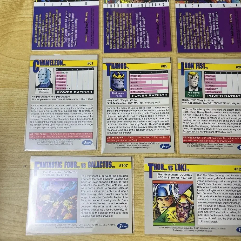 Marvel Trading Card Lot 1991 Universe 1992 Masterpieces 1995 Fleer Ultra X-Men